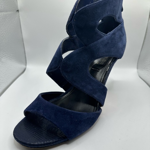 WHBM Blue Suede Caged Heels - Picture 7 of 12
